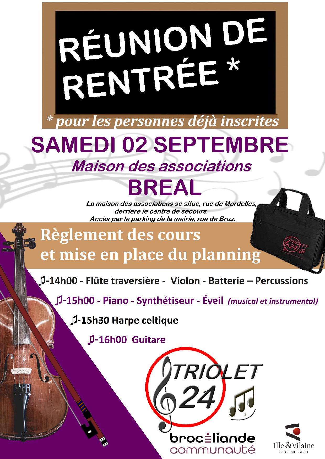 Triolet 24 Runion de rentre samedi 02 septembre 2023